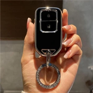 Protective Cover for Honda HR-V CR-V Civic Jazz Key 2 Button 2014-2021 Black - Picture 1 of 3