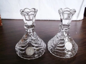 2 Candelabros Vintage CRISTAL CLARO, 24% Cristal Plomo, Hecho en Alemania - Imagen 1 de 4