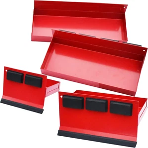 Magnetic Shelf 4-Pcs Set - Red Tool Trays - Metal Tool Box with Strong Magnets - - Picture 1 of 12