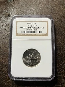 1999 P New Jersey State Quarter Brilliant Uncirculated NGC - Picture 1 of 2
