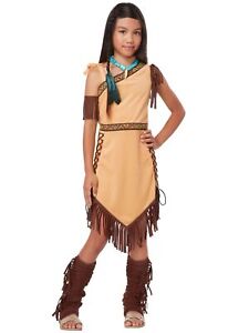 Native American Princess Indian Pocahontas Western Book Week Girls Costume L