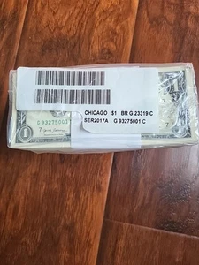 2017A Chicago $1000 Sequential $1 Bills 10 BEP Straps=Brick Fancy Serial Errors - Picture 1 of 3
