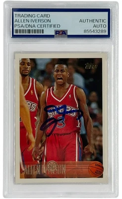 Philadelphia 76ers Allen Iverson 96-97 Topps Rookie Card #171 PSA Authenticated - Image 1 of 2