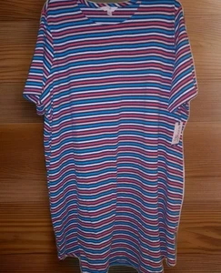 Vestido Camiseta Terra & Sky 2X 20W 22W Bolsillos a Rayas Nuevo con Etiquetas - Imagen 1 de 6