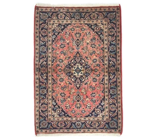 Vintage Handgefertigt Rosa Blumen Traditionell Orientteppich Eingang Teppich 3X5 ft - Bild 1 von 11