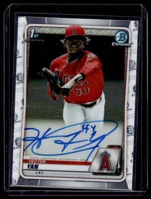 2020 Bowman Chrome #CPA-HY Hector Yan Prospect Autographs Los Angeles Angels - Image 1 of 2