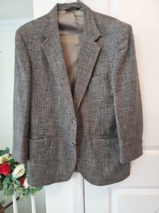 Chaqueta Orvis de Colección Hombres 40R Glen Abrigo Deportivo de Lana a Cuadros HECHO EN EE. UU. Gris/Negro - Imagen 1 de 9