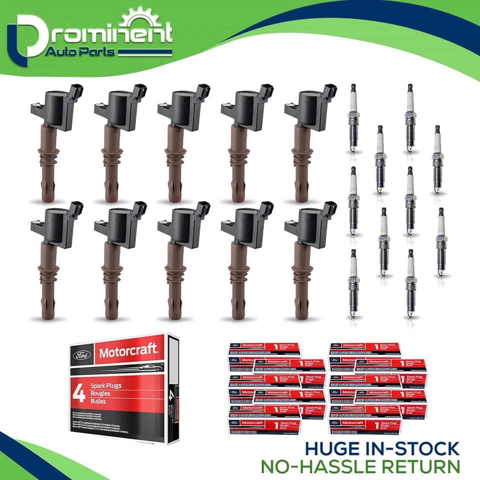 10 bobinas de encendido y 10 bujías Motorcraft para Ford F-450 F-550 Super Duty 6,8 L Foto 1 de 4