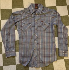 VTG Lee Button Down Pearl Button Size M Western Cowboy Outdoors Retro  - Picture 1 of 4