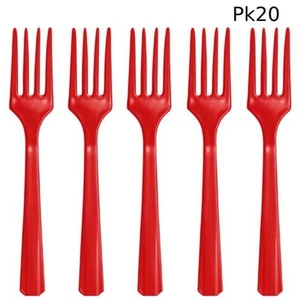 Bright Red Cutlery Forks - pk20 - Picture 1 of 1