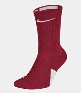 Nike Elite Basketball Crew Socks Burgundy Red Size XL 12-15 - Picture 1 of 8