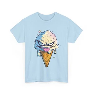 BAD ICE CREAM TEE TSHIRT GIFT MEN WOMEN COMIC STREET WEAR SHIRT GAMER SUMMER - Picture 1 of 29