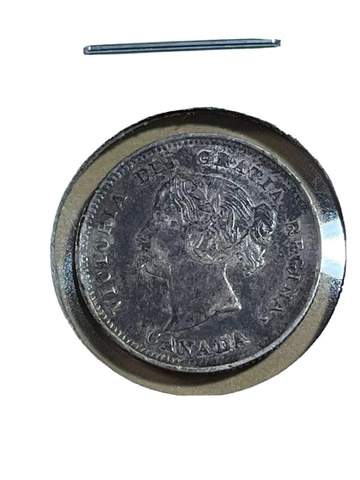 1886 Canada 5 Cents Small Silver Coin Small 6 Cover