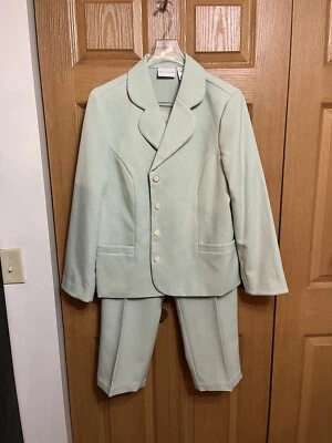 Conjunto de traje chaqueta pantalones forrado verde Alfred Dunner 2 piezas talla 16/12P Foto 1 de 4