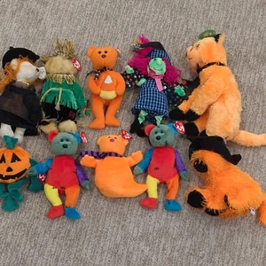 TY  HALLOWEENIES BEANIES Lot of 10 Haloween Themed  With Tags - Picture 1 of 7