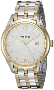 Reloj Versace Hombre V10070015 Apollo Acero Inoxidable Número Romano Fecha Dos Tonos - Imagen 1 de 9