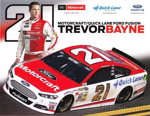 2014 Trevor Bayne Motorcraft Ford Fusion NASCAR Sprint Cup postcard Cover