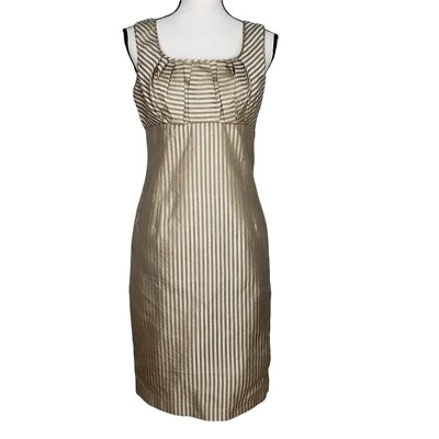 Peruvian Connection Callista Sheath Dress NWT Size 8 S/L Gold Brown Empire Waist - Image 1 of 4