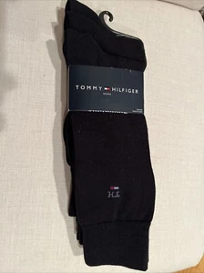 NEW * Tommy Hilfiger Men's Black * 3 Pair Pack Dress Socks * Shoe 7-12 - Picture 1 of 3