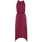 VELVET Women's Camilla Satin Halter Midi Dress Tie Waist Sleeveless Red Size XL