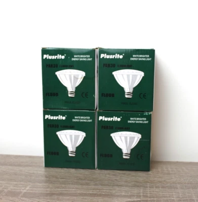 (x4) PLUSRITE 75w PAR30/FL FLOOD LAMP BULB - 130v  *NEW OPEN BOX* Bright White - Image 1 of 4