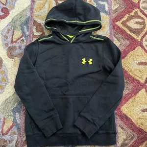 Under Armour Loose Boy ColdGear Long Sleeve Black Pullover Hoodie Youth Small - Picture 1 of 10