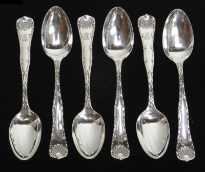 CUCHARAS SOPERA OVALADAS TIFFANY & CO WAVE EDGE (8) PLATA ESTERLINA 7" Foto 1 de 4