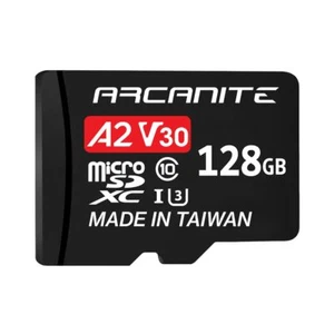 ARCANITE 128 Go Carte mémoire microSDXC avec adaptateur SD - A2 UHS-I U3 V30 ... - Zdjęcie 1 z 7