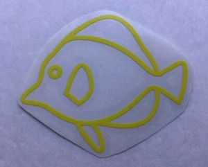 Calcomanía de vinilo troquelada para peces Tang amarilla playa arrecife de verano acuario - Imagen 1 de 3