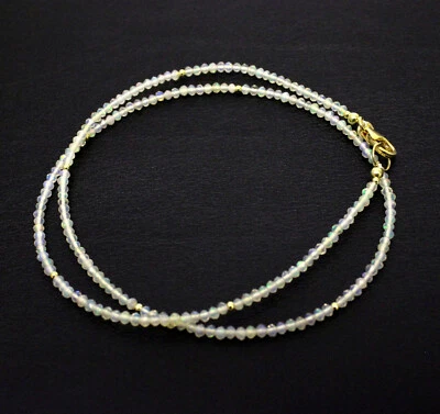 Collana Welo Opal Con Gioco Di Colori Fine Lucidata Facettata 44 Cm - Immagine 1 di 4