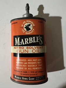 VINTAGE MARBLE’S NITRO SOLVENT GUN OIL 3oz CAN  LEAD CAP  - Picture 1 of 6