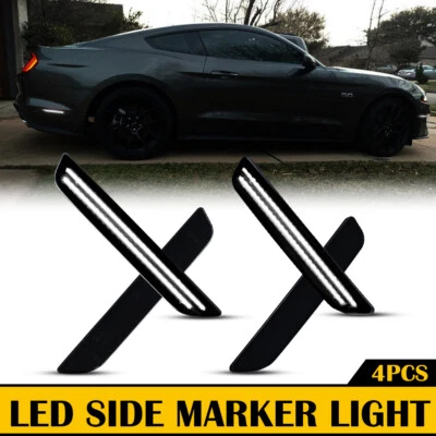 Luces LED blancas brillantes para Ford Mustang 2010-2014 luces marcadoras laterales ahumadas Foto 1 de 4