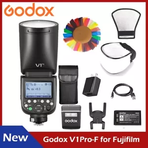 Godox V1 Pro V1Pro-F TTL flash testa rotonda sulla fotocamera Speedlite per Fujifilm - Foto 1 di 11