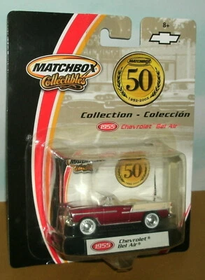 1/64 Scale 1955 Chevrolet Bel Air Convertible Diecast Car - Matchbox 50th 96979 - Image 1 of 4