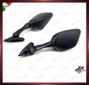 2 UNIVERSAL MOTORCYCLE MIRROR MIRRORS 30CM SHORT CARBON LOOK DOME HULL - Picture 1 of 10