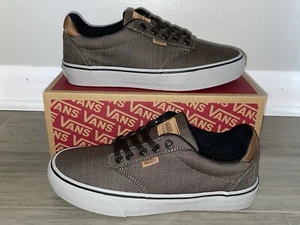 NEW Vans Atwood Deluxe Brown Gray Textile Sneakers Men’s Size 8 - Picture 1 of 7