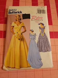 Vintage Retro 1950s Butterick Pattern B6022 Formal Chapel Back Bridal Gowns 6-14 - Picture 1 of 5