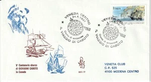1997 FDC VENETIA 933/IT ITALIA V CENT. SBARCO DI CABOTO IN CANADA VIAGGIATA MF80 - Imagen 1 de 1