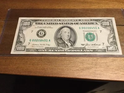 1985 $100.00 US Currency....lower number .. - Image 1 of 2
