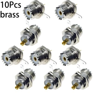 10X SO-239 Buchse UHF Buchse Rund Lötgehäuse Halterung Schott RF Koax Stecker - Bild 1 von 5