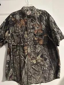 Mossy Oak Men’s Camouflage Break Up/Vented Short Sleeves/Button Down Collar/XL - Picture 1 of 14