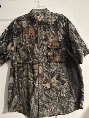 Mossy Oak Men’s Camouflage Break Up/Vented Short Sleeves/Button Down Collar/XL - Image 1 of 4