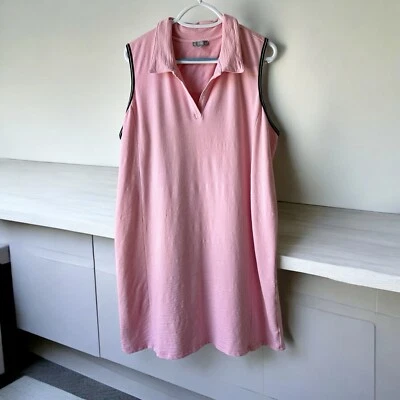 T by Talbots Collared Dress  Womens 2X Pink UPF 50+ Cozy Crush Polo Activewear - Image 1 of 4