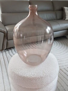 XXL Bauchige Vase beige Glas 40 cm Groß mit Schmalem Hals, Bodenvase, UVP 49,90€ - Bild 1 von 4