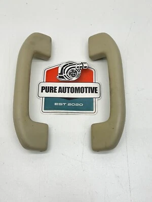 2008-2013 Infiniti G37 Coupe Upper Left And Right Grab Handle Pair OEM Tan 5123 - Image 1 of 4