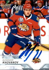 Alexander Khovanov Signed 18/19 Upper Deck CHL card #43 Minnesota Wild