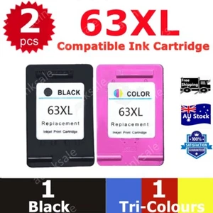2x HP63 63XL Remanufacture Ink Cartridge For HP Deskjet 2130 3630 Envy 4510 4520 - Picture 1 of 1