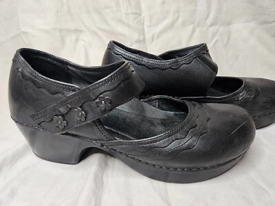Dansko Mary Jane 木屐女式 US 10 10.5 EUR 40 皮革黑色粗跟鞋 — 第 1/4 张图片