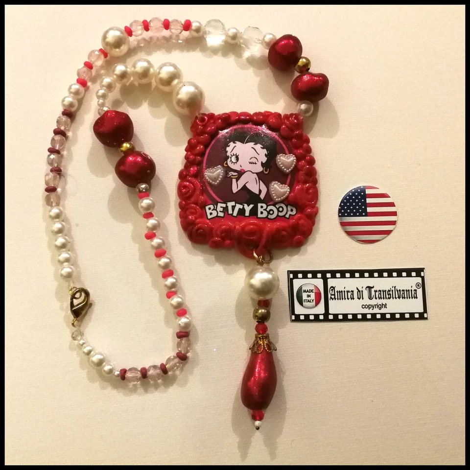 Betty Boop Fashion Accessories Choker Necklace Medal Jewellery Pendant Charm Bib - Image 1 of 4