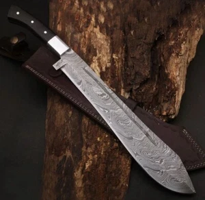 Custom Handmade Damascus Steel Blade Survival Machete Knife - Jagdmesser - Bild 1 von 7